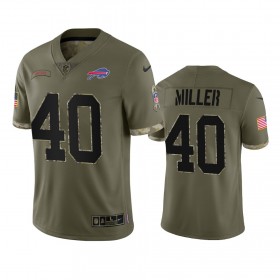 Miesten Buffalo Bills NFL Pelipaita Von Miller 40 Olive 2022 Salute To Service
